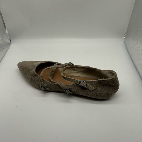 Steve Madden Edggy Flat in Taupe Suede Leather Size 7 - Picture 8 of 10